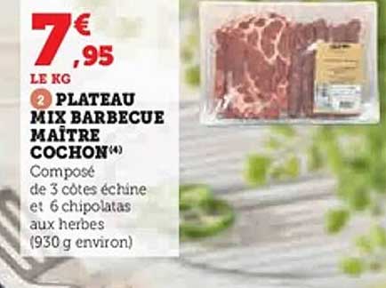 PLATEAU MIX BARBECUE MAÎTRE COCHON