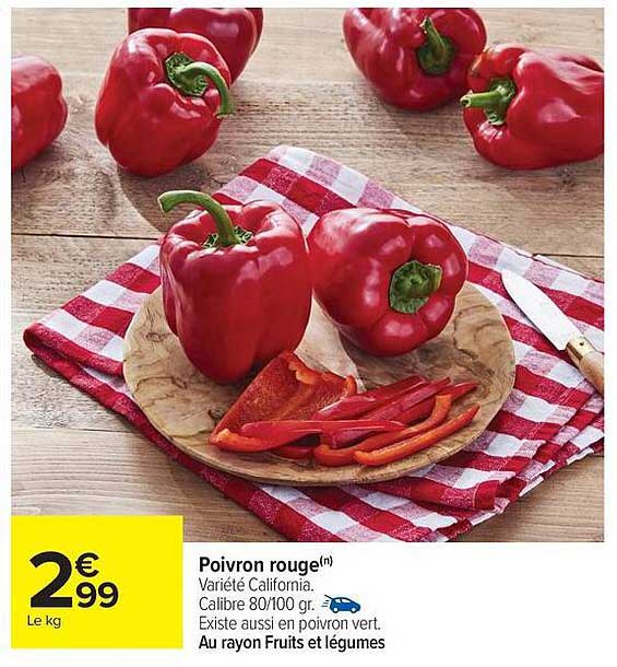 Poivron rouge(m) Varieté California.