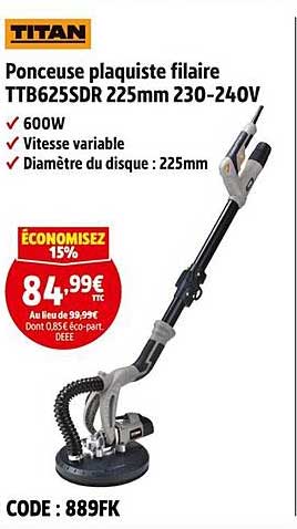 Ponceuse plaque à filaire TTB625SDR 225mm 230-240V