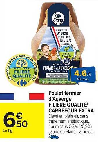 Poulet fermier d'Auvergne FILIÈRE QUALITÉ(n) CARREFOUR EXTRA