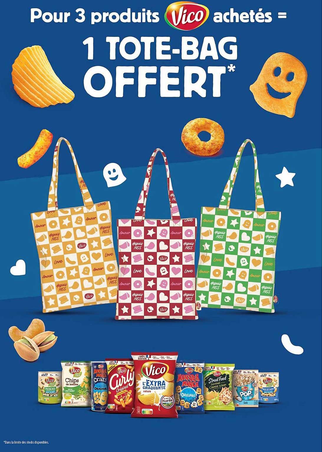 Pour 3 produits Vico achetés = 1 TOTE-BAG OFFERT*
