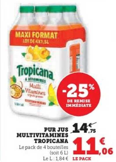 PUR JUS MULTIVITAMINES TROPICANA