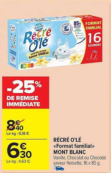 RÉCRÉ O’LÉ «Format familial» MONT BLANC