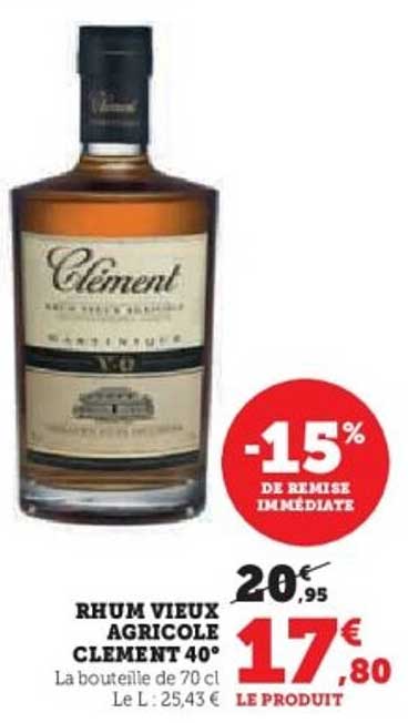 Rhum Vieux Agricole Clément 40°