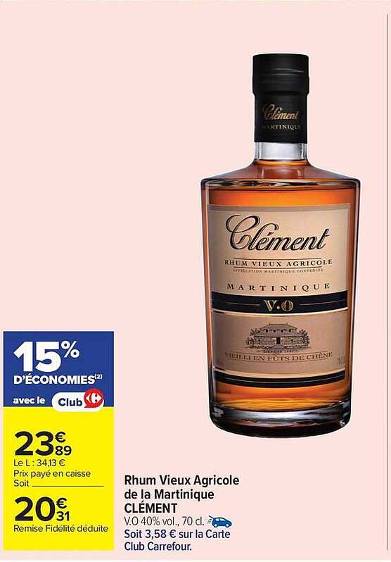 Rhum Vieux Agricole de la Martinique CLÉMENT