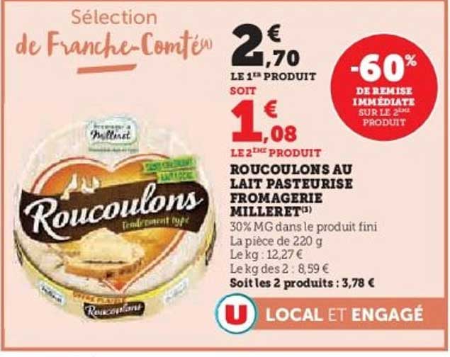 Roucoulons au lait pasteurisé Fromagerie Milleret