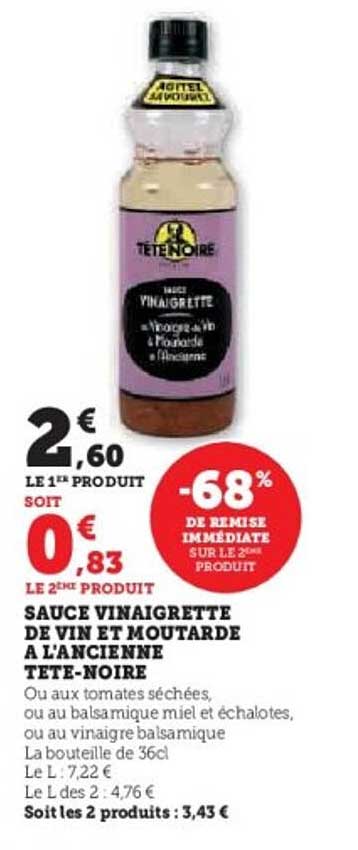 SAUCE VINAIGRETTE DE VIN ET MOUTARDE À L'ANCIENNE TÊTE-NOIRE