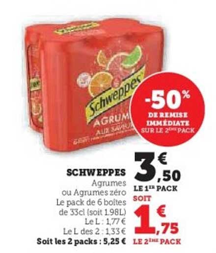 SCHWEPPES Agrumes ou Agrumes zéro