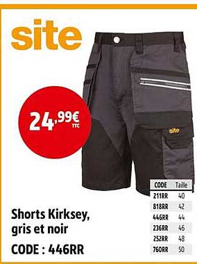 Shorts Kirksey, gris et noir