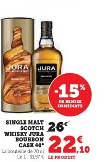 SINGLE MALT SCOTCH WHISKY JURA BOURBON CASK 40°