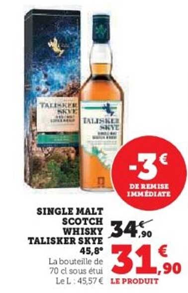 SINGLE MALT SCOTCH WHISKY TALISKER SKYE 45,8°