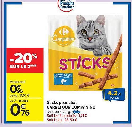 Sticks pour chat CARREFOUR COMPANINO