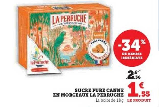 SUCRE PURE CANNE EN MORCEAUX LA PERRUCHE