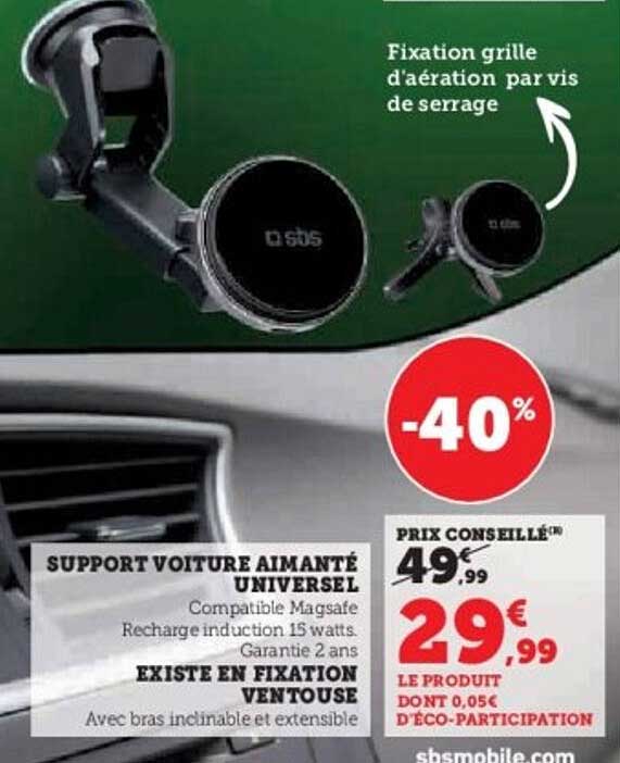 SUPPORT VOITURE AIMANTÉ UNIVERSEL