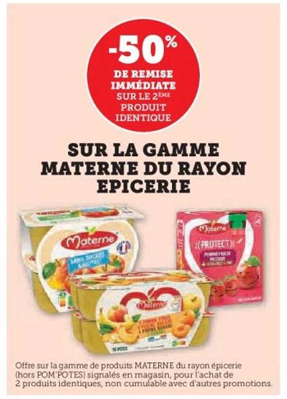 SUR LA GAMME MATERE DU RAYON EPICERIE
