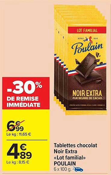 Tablettes chocolat Noir Extra «Lot familial»