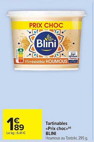 Tartinables «Prix choc» Blini