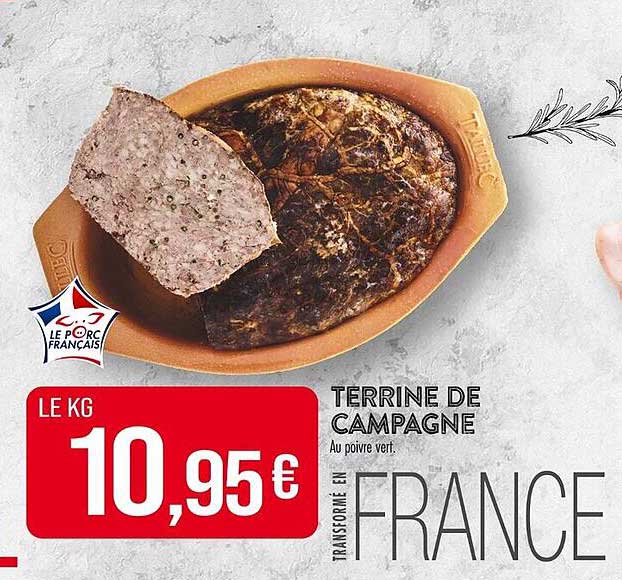 Terrine de campagne au poivre vert