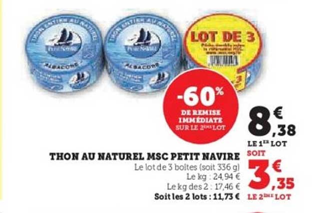 THON AU NATUREL MSC PETIT NAVIRE