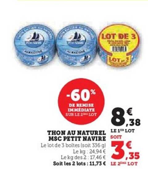 THON AU NATUREL MSC PETIT NAVIRE
