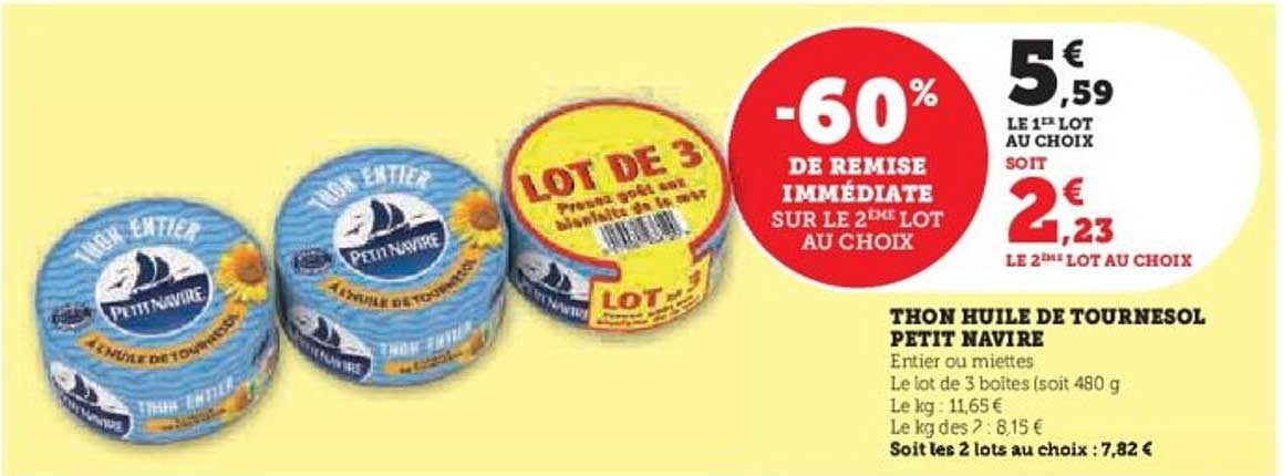 THON HUILE DE TOURNESOL PETIT NAVIRE