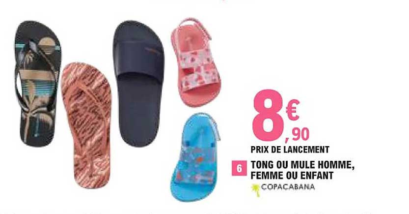 TONG OU MULE HOMME, FEMME OU ENFANT