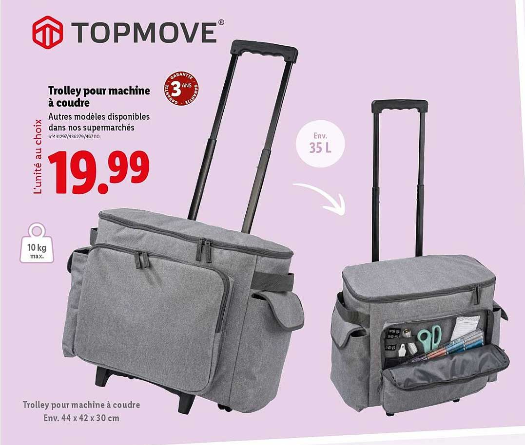 Trolley pour machine à coudre