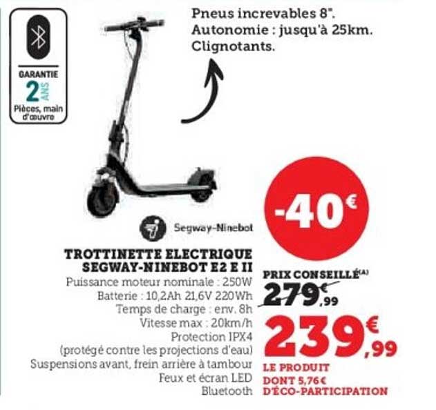 TROTTINETTE ELECTRIQUE SEGWAY-NINEBOT E2 E II