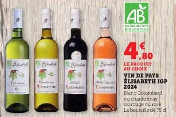 VIN DE PAYS ÉLISABETH IGP 2024