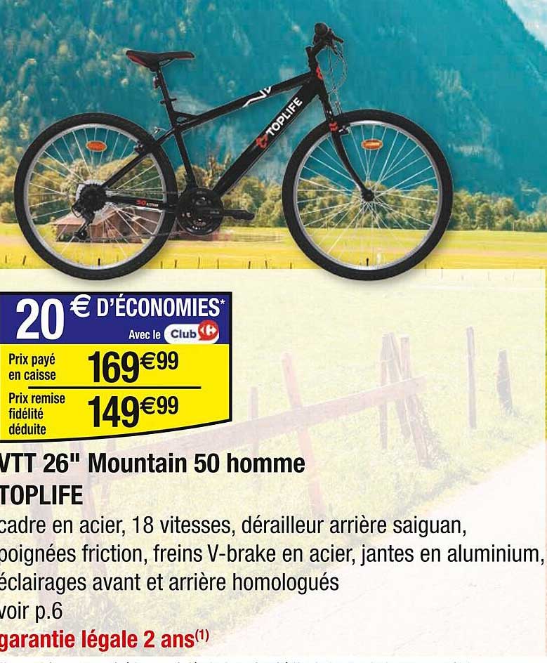 VTT 26" Mountain 50 homme TOPLIFE