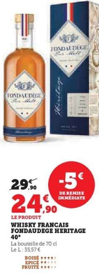 WHISKY FRANCAIS FONDAUDIGE HERITAGE 40°