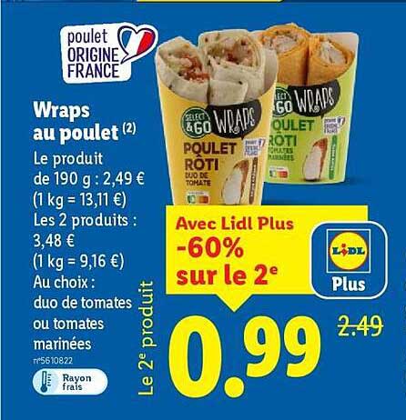 Wraps au poulet
