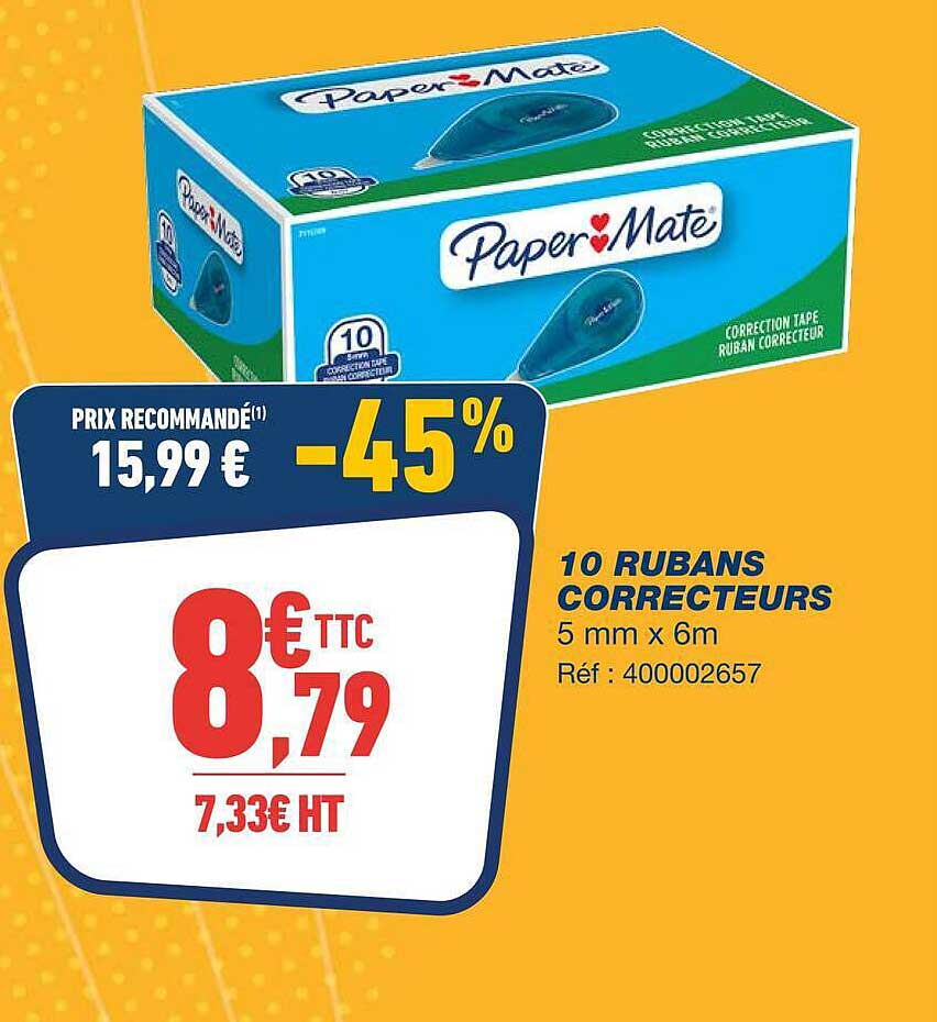 10 RUBANS CORRECTEURS 5 mm x 6m