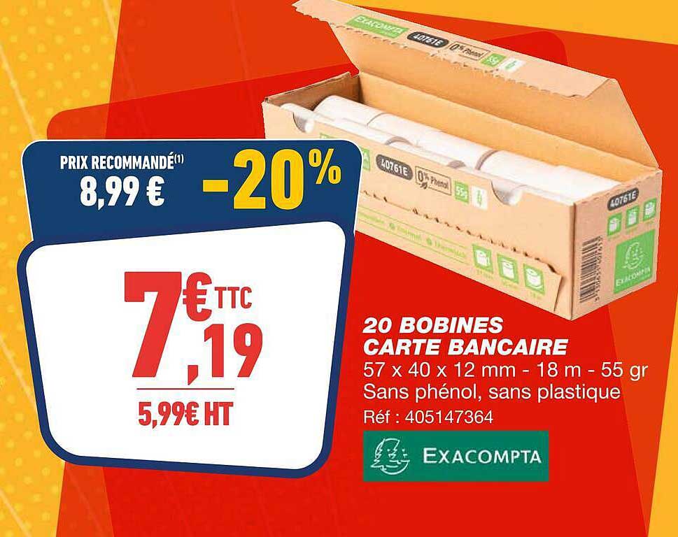 20 BOBINES CARTE BANCAIRE