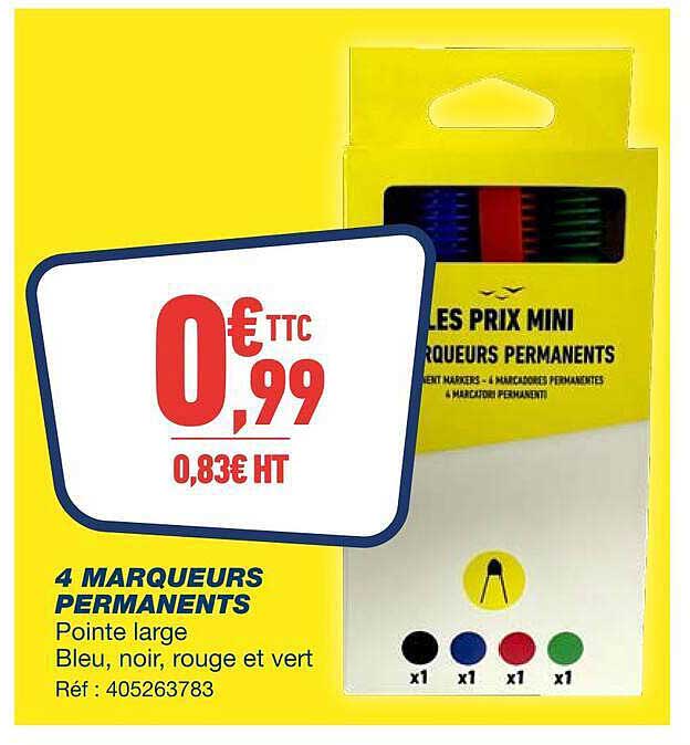 4 MARQUEURS PERMANENTS