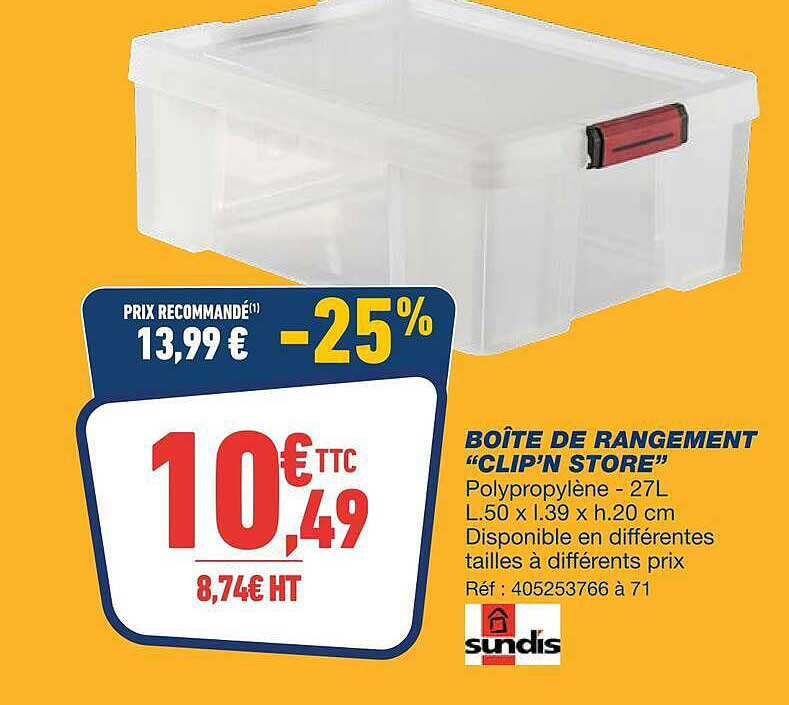 BOÎTE DE RANGEMENT “CLIP’N STORE”