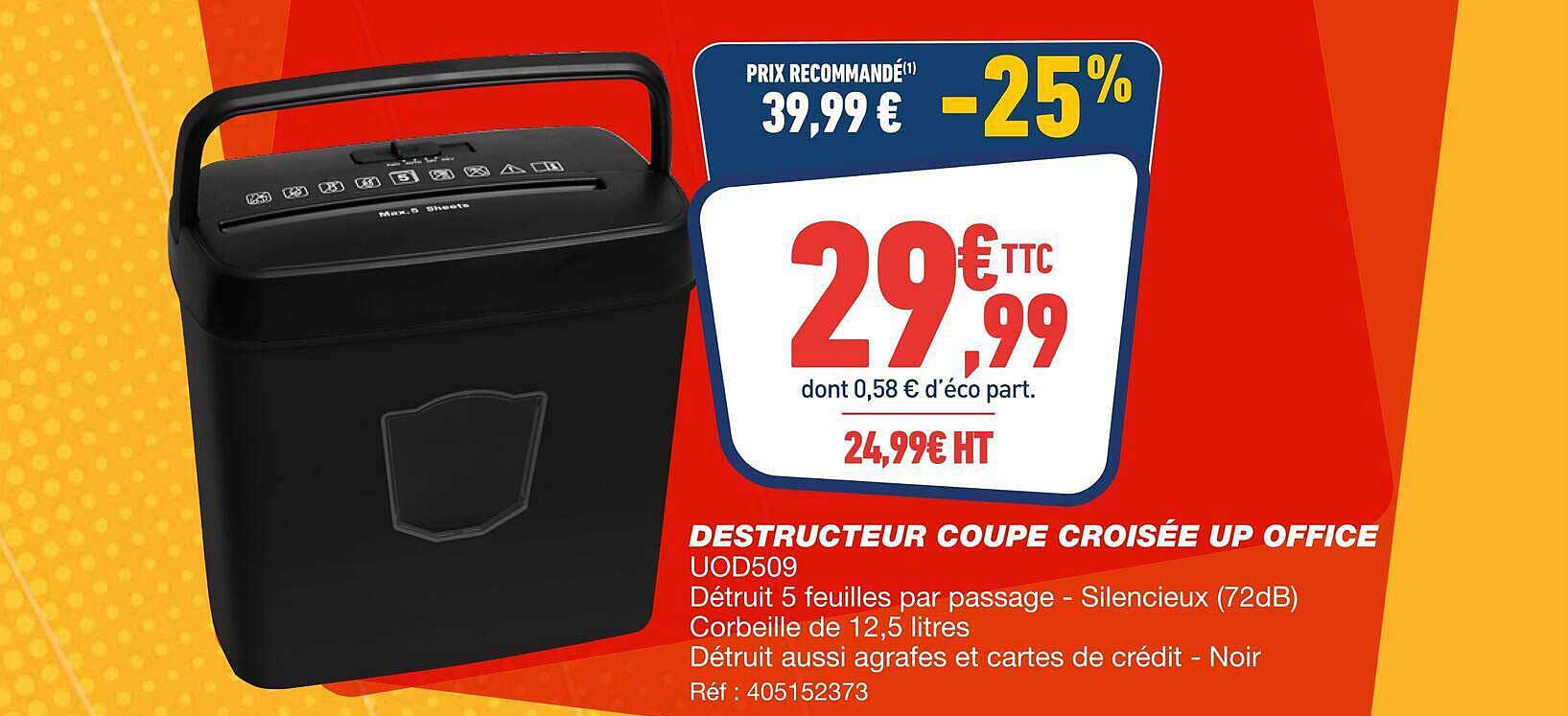 DESTRUCTEUR COUPE CROISÉE UP OFFICE
