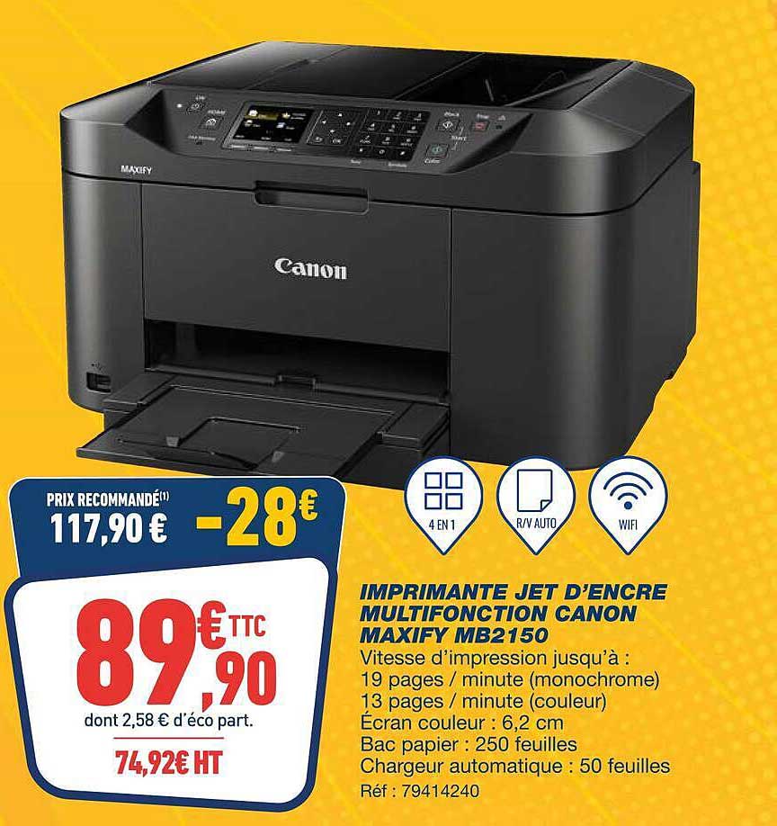 IMPRIMANTE JET D'ENCRE MULTIFONCTION CANON MAXIFY MB2150