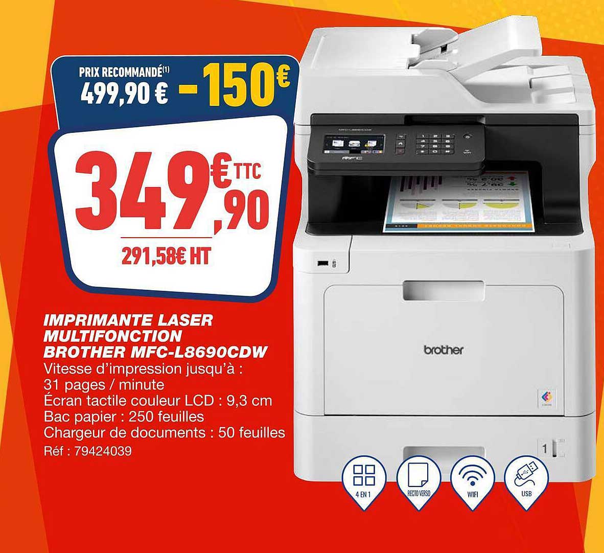 IMPRIMANTE LASER MULTIFONCTION BROTHER MFC-L8690CDW