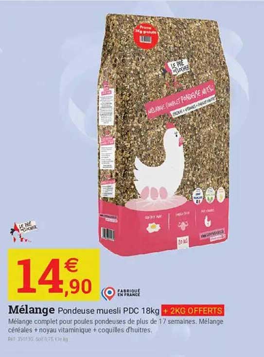 Mélange Pondeuse muesli PDC 18kg + 2KG OFFERTS