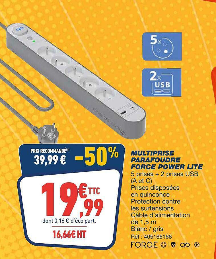 MULTIPRISE PARAFOUDRE FORCE POWER LITE