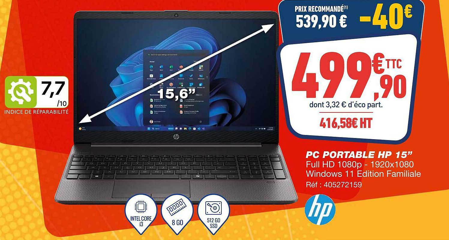 PC PORTABLE HP 15”