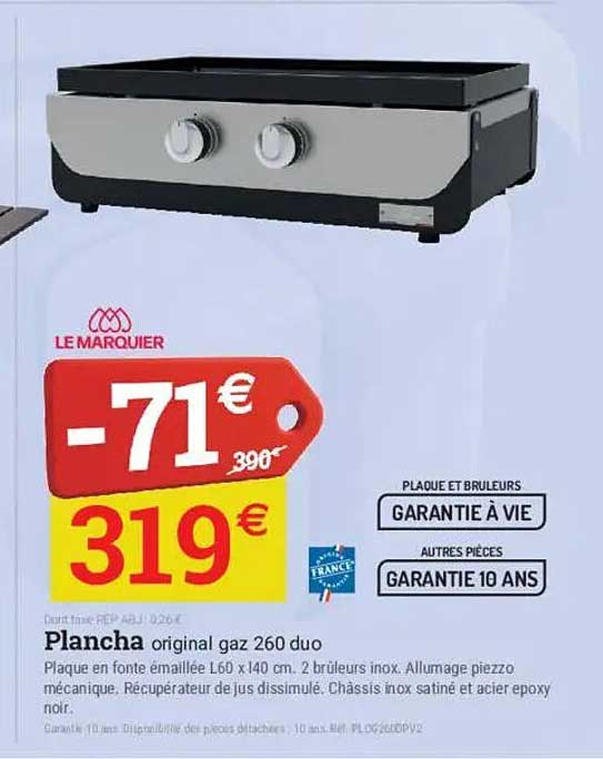 Plancha original gaz 260 duo