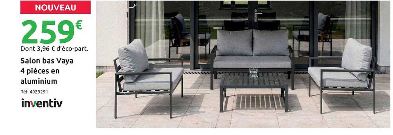 Salon bas Vaya 4 pièces en aluminium