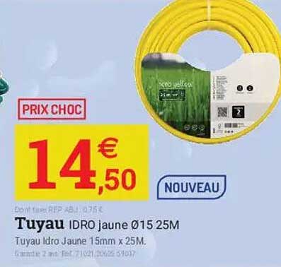 Tuyau IDRO jaune Ø15 25M
