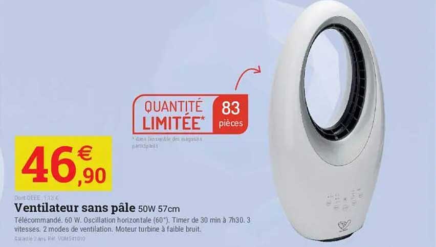 Ventilateur sans pâle 50W 57cm