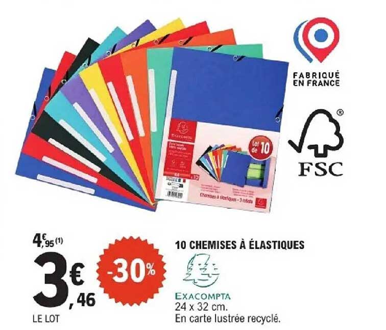 10 CHEMISES À ÉLASTIQUES