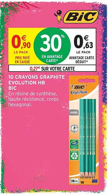 10 CRAYONS GRAPHITE EVOLUTION HB BIC