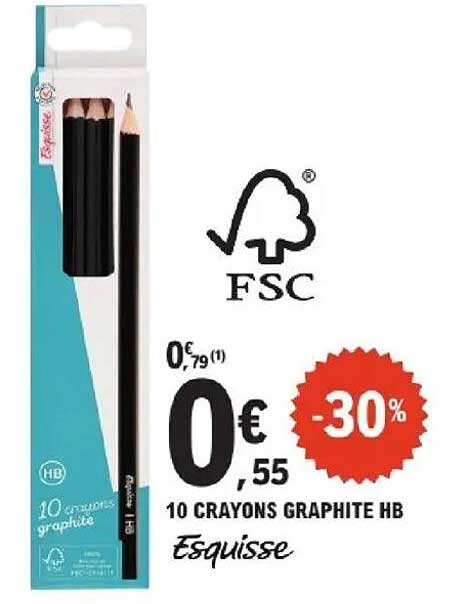 10 CRAYONS GRAPHITE HB Esquisse