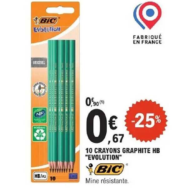 10 CRAYONS GRAPHITE HB "EVOLUTION"
